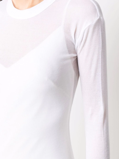 Bite Studios Long-sleeve Thin Jersey T-shirt In White In Weiss