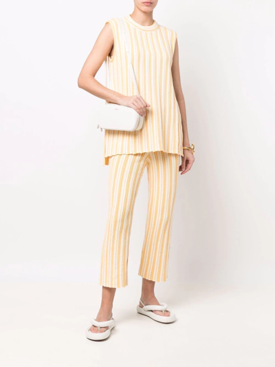 Jil Sander Rib-knit Sleeveless Top In Gelb