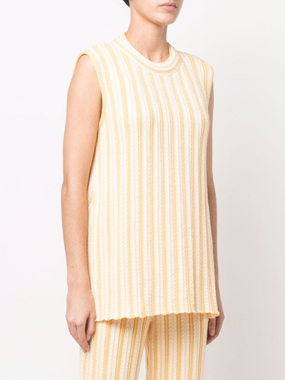 Jil Sander Rib-knit Sleeveless Top In Gelb