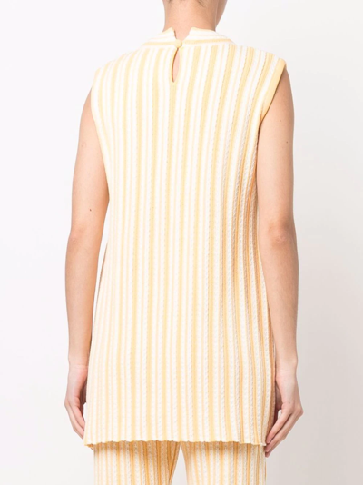 Jil Sander Rib-knit Sleeveless Top In Gelb