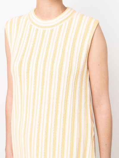 Jil Sander Rib-knit Sleeveless Top In Gelb