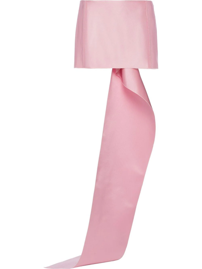 Shop Prada Draped Panel Satin Mini Skirt In Rosa