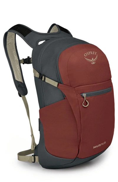 Shop Osprey Daylite® Plus Backpack In Acorn Red/ Tunnel Vision Grey