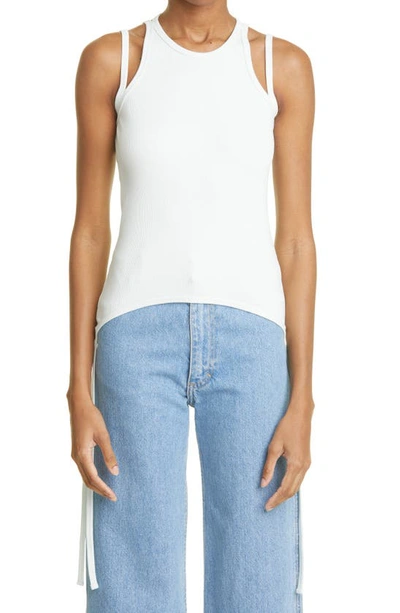 Shop Dion Lee Gender Inclusive Double Ties Tank Top In Clear Blue
