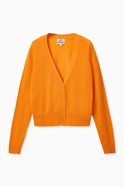Cos Regular-fit Pure Cashmere Cardigan In Orange | ModeSens