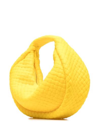 Shop Bottega Veneta Jodie Intrecciato Rubber Tote Bag In Yellow