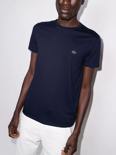 Shop Lacoste Logo-patch Cotton T-shirt In Blue