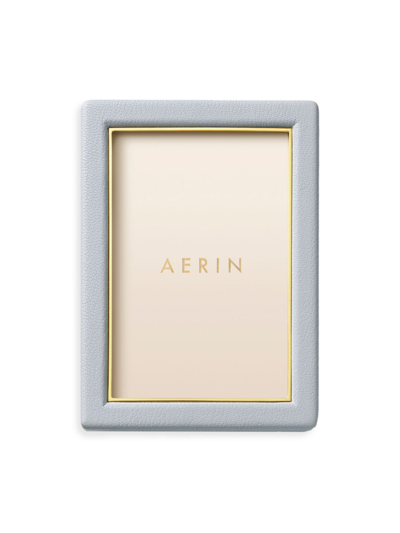 Aerin Piero Leather Photo Frame In Blue Haze