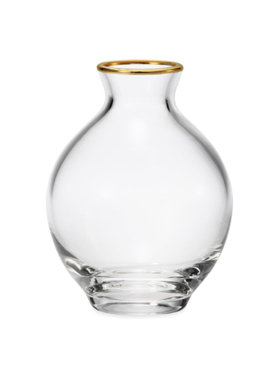 Shop Aerin Sancia Plum Glass Vase In Silver