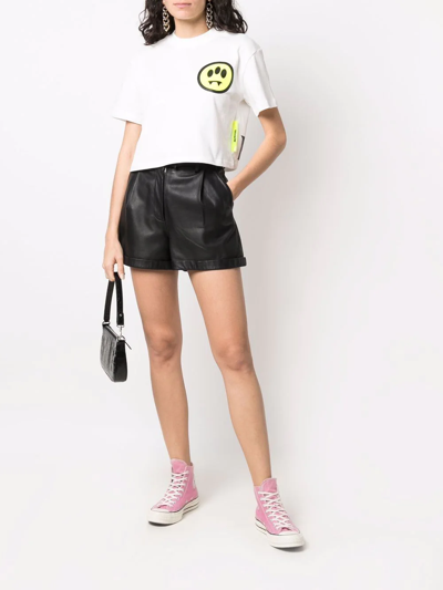 Shop Barrow Logo Graphic-print Cropped T-shirt In Weiss