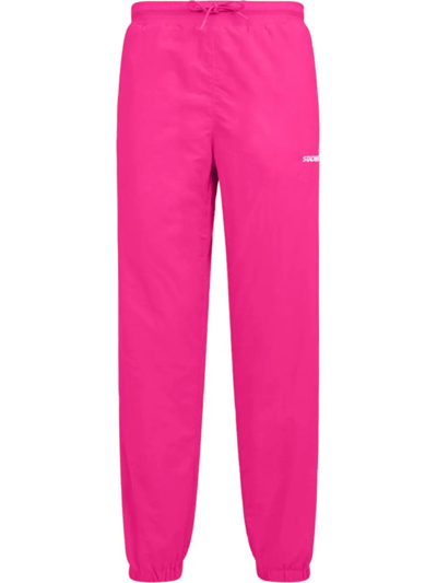 Shop Stadium Goods Embroiered-logo "magenta" Track Pants In Pink