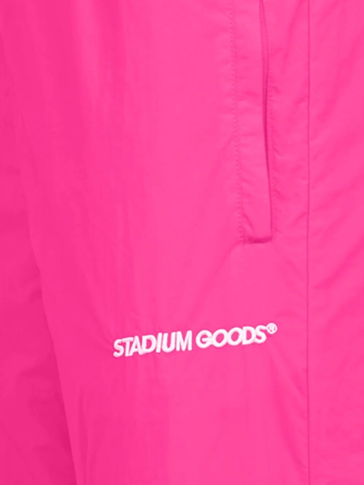 Shop Stadium Goods Embroiered-logo "magenta" Track Pants In Pink