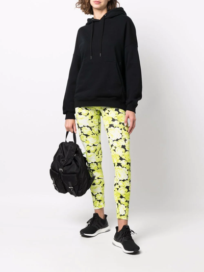 Msgm High-waist Floral Leggings In Gelb