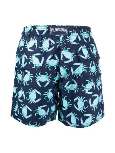 Shop Vilebrequin Only Crabs Printed Swim Shorts In Blau