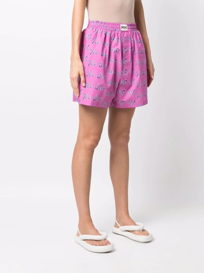 Shop Natasha Zinko 'sexy' Cotton Boxer Shorts In Rosa