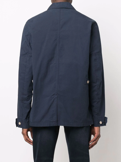 Shop Woolrich Crew Field Cotton Jacket In Blau
