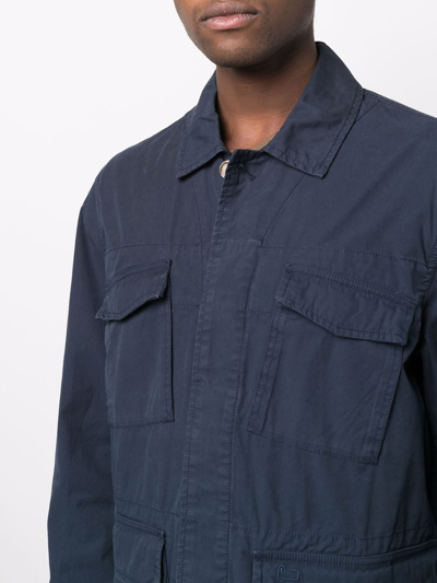 Shop Woolrich Crew Field Cotton Jacket In Blau
