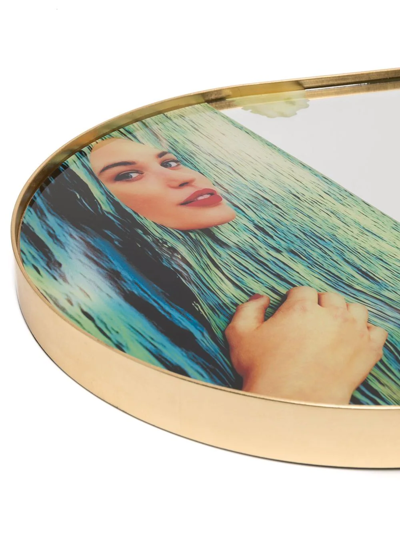 Seletti Sea Girl Framed Mirror In Gold