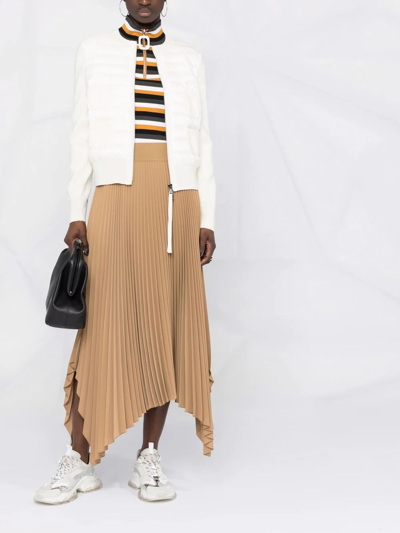 Moncler Quilted Zipped Cardigan In White