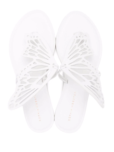 Shop Sophia Webster Talulah Butterfly Flat Sandals In Weiss