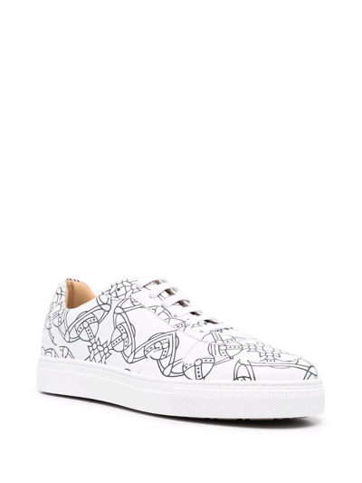 Shop Vivienne Westwood Orb-print Low-top Sneakers In Weiss