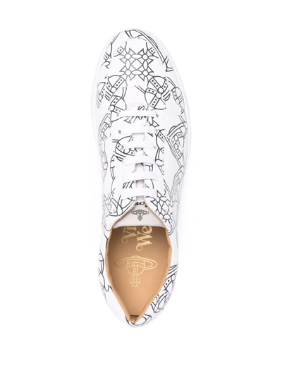Shop Vivienne Westwood Orb-print Low-top Sneakers In Weiss