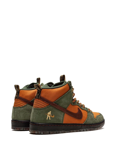 Shop Nike X Pass~port Sb Dunk High "work Boots" Sneakers In Green