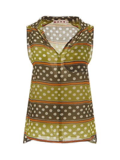 Shop Marni Polka In Green