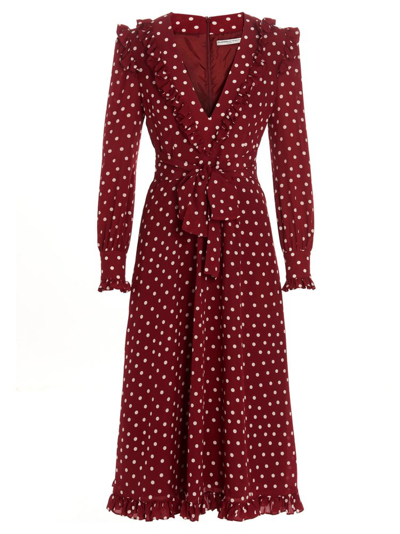 Shop Alessandra Rich Polka Dot Print V In Red