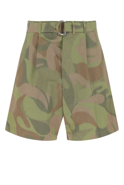 Shop Marni Graphic Printed Belted Shorts In Multi