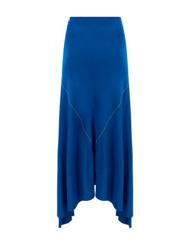 Shop Marni High Waist Asymmetric Hem Midi Skirt In Blue