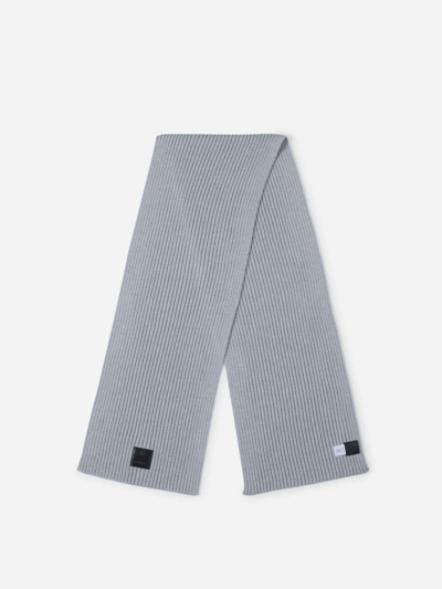 Shop Givenchy Logo Patch Ribbed Scarf In Grey