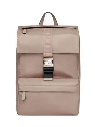 Shop Fendi Ness Medium Backpack In Beige