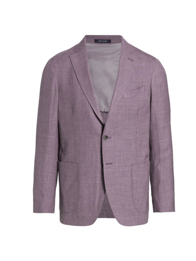 Shop Saks Fifth Avenue Men's Collection Textured Wool-blend Sportcoat In Lavendar
