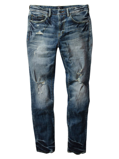 Shop Prps Men's Windsor Distressed Ripped Knee Stretch Skinny Jeans In Indigo