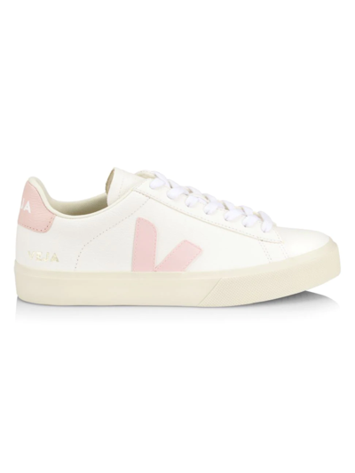 Shop Veja Women's Campo Leather Low-top Sneakers In White
