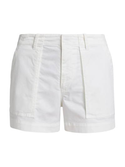 Shop Nili Lotan Women's Utility Stretch Twill Shorts In White