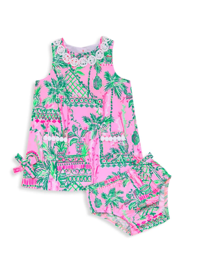 Shop Lilly Pulitzer Baby Girl's Lilly Shift Dress & Bloomers Set In Neutral