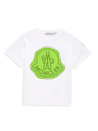 Shop Moncler Little Kid's & Kid's Logo T-shirt In White