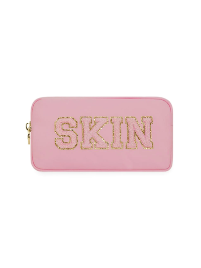 Shop Stoney Clover Lane Small Skin Zippered Pouch In Flamingo