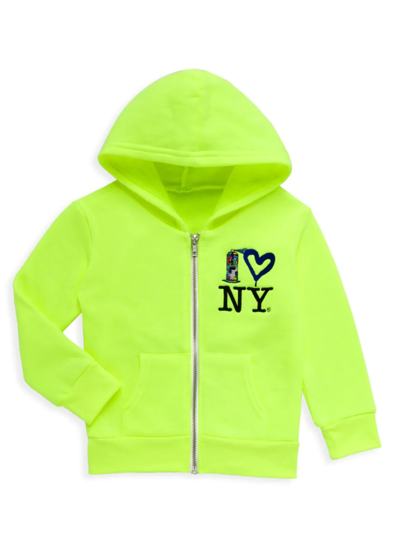 Shop Piccoliny Baby's & Little Kid's Spray Paint Zip-up Hoodie In Green
