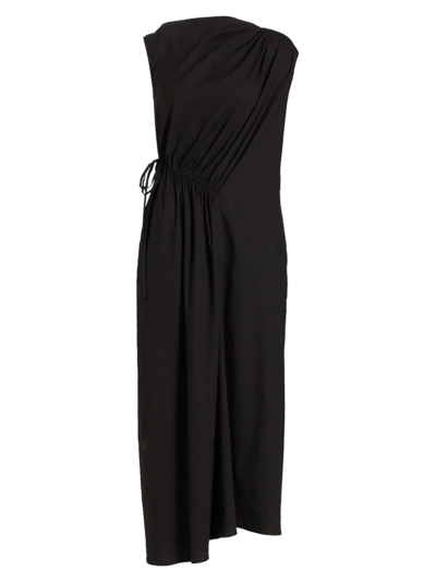 Shop Deveaux Women's Annette Gathered Tie Maxi Dress In Black