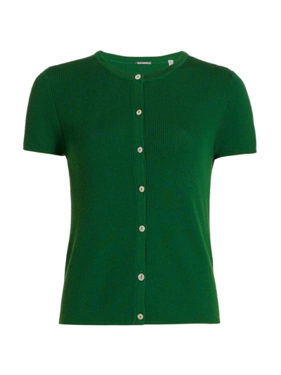 Shop Elie Tahari Women's Merino Wool Short-sleeve Top In Tequila Green