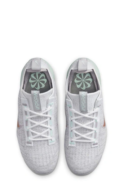 Shop Nike Kids' Air Vapormax 2021 Fk Sneaker In Pure Platinum/ Mint Foam