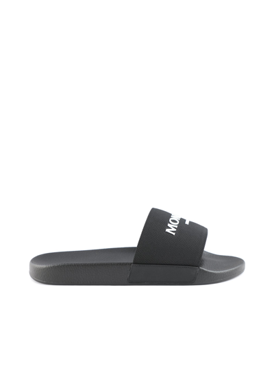Shop Moncler Basile Slides Shoes In Black
