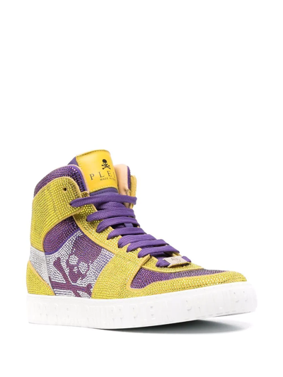Philipp Plein Hi-top Sneakers Notorious Crystal Skull With Crystals In Multi