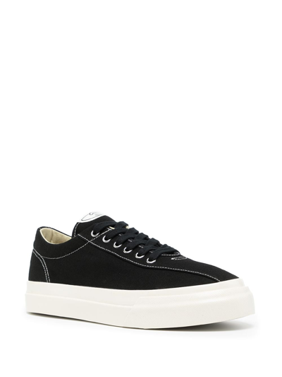 Shop Stepney Workers Club Dellow Low-top Canvas Sneakers In Black