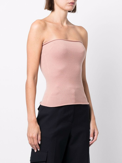Shop Extreme Cashmere Knitted Cashmere-blend Tube Top In Pink