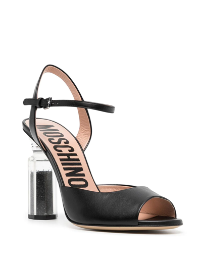 Shop Moschino Pepper Shaker Heeled Sandals In Schwarz