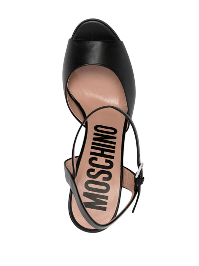 Moschino Women's Salt & Pepper Shaker-heel Ankle-strap Sandals In Schwarz